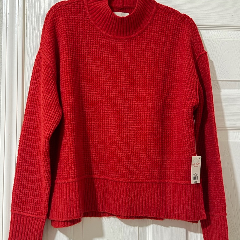 NWT Lucky Brand Vibrant Red Turtleneck Sweater